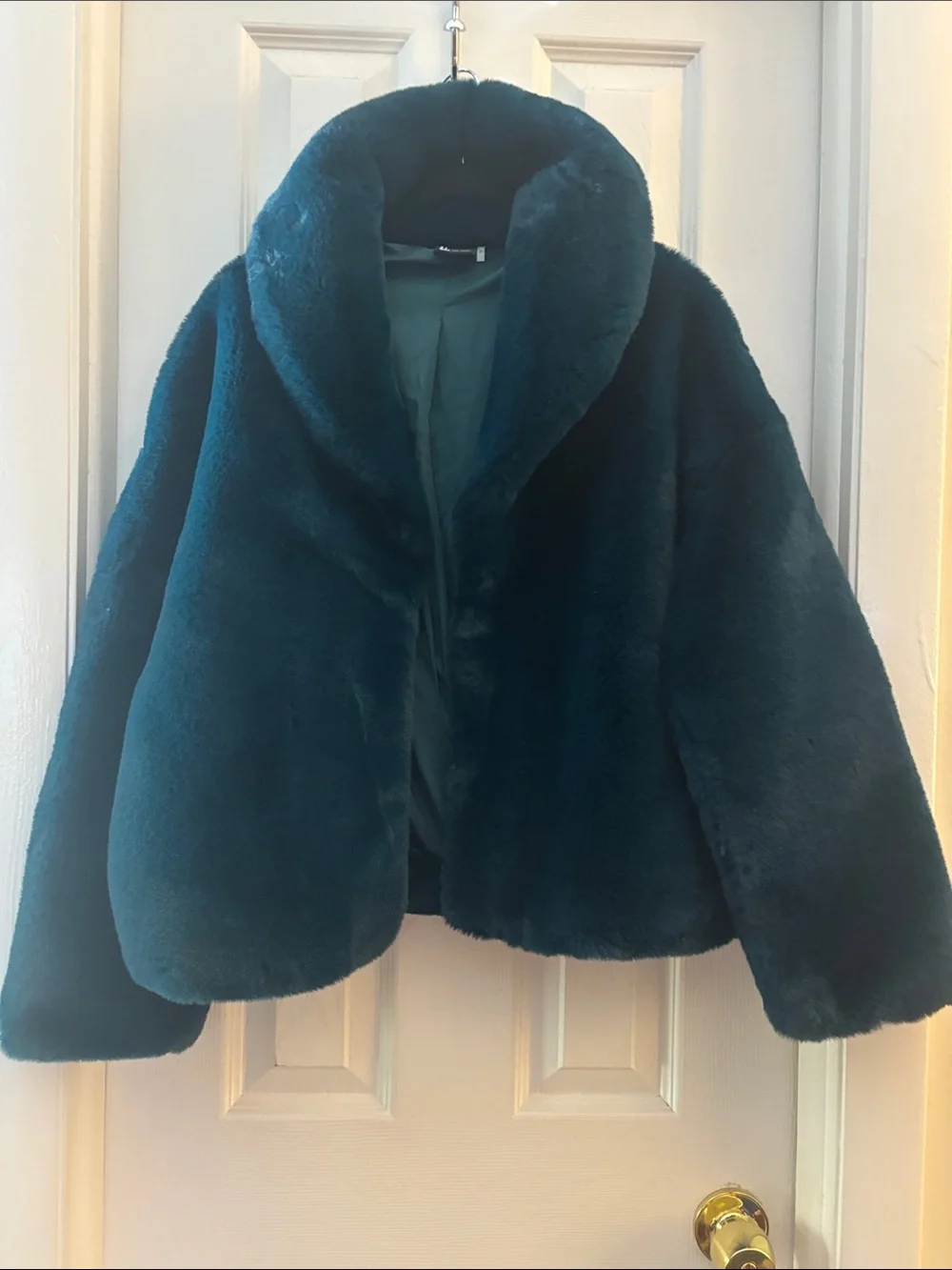 Teal Faux fur jacket